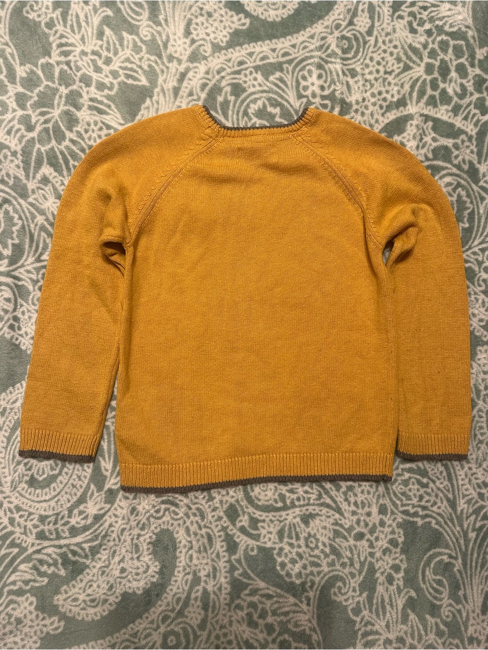 Mayoral Men's Mustard Crewneck Sweater with Contrast Trim - Picture 2 of 6